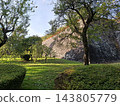 盛岡城遺址公園：雄偉的歷史石牆聳立在鬱鬱蔥蔥的樹木和草坪之間。 143805779