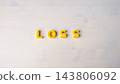 Financial loss, business decline and negative results concept with yellow LOSS word 143806092