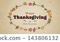 Harvest Wreath Thanksgiving Linocut Title Card 143806132