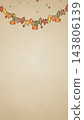 Thanksgiving Leaf Garland Block Print Copy Space Backdrop Illustration 143806139