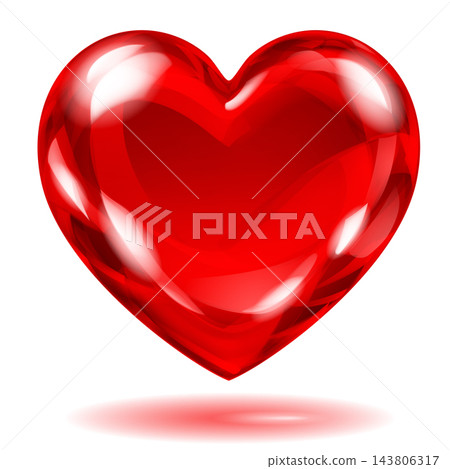 Glossy bright red heart shape. Glossy bright red heart shape. 143806317