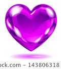 Glossy purple heart symbol. 143806318