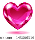 Shiny magenta love heart symbol. 143806319