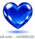 Glossy blue heart symbol 143806320