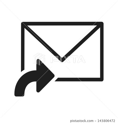 Email forwarding icon, simple, black. 143806472