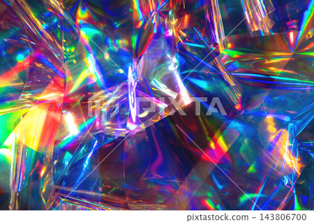 Crumpled Rainbow Holographic Foil - Y2K Abstract Campaign Background 143806700