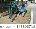 土建施工現場的施工機械 143806718