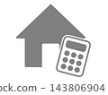 House and calculator icon (house valuation mark) 143806904