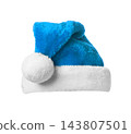 Santa Claus blue hat isolated on white background 143807501