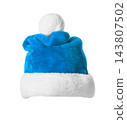 Santa Claus blue hat isolated on white background 143807502