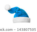 Santa Claus blue hat isolated on white background 143807505