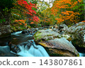 Autumn at Teruha Gorge and the changing leaves 143807861