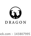 dragon design with a retro aggressive style 143807995