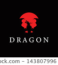 dragon design with a retro aggressive style 143807996
