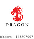dragon design with a retro aggressive style 143807997