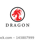 dragon design with a retro aggressive style 143807999