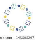 可愛的手繪花朵和波點邊框 143808297