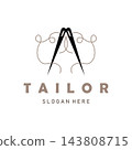 Tailor design concept  a needle and thread in an abstract style illustration symbol template. 143808715