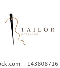 Tailor design concept  a needle and thread in an abstract style illustration symbol template. 143808716