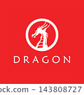 Illustration creative mythical dragon silhouettes flat design 143808727