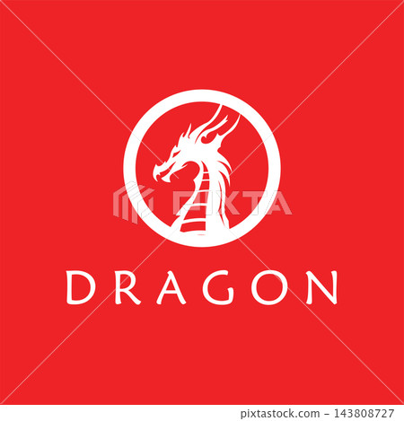 Illustration creative mythical dragon silhouettes flat design Illustration creative mythical dragon silhouettes flat design 143808727
