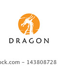 Illustration creative mythical dragon silhouettes flat design 143808728