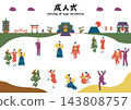 年輕人慶祝他們的成年禮 143808757