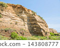 千葉縣銚子市:著名旅遊景點屏風浦的地質邊界。 千葉縣銚子市:著名旅遊景點屏風浦的地質邊界。 143808777