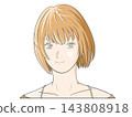 An illustration of a stylish girl with an orange bob haircut. 143808918