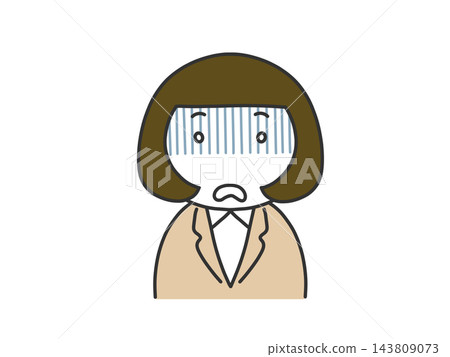 A pale-faced woman in a suit (with a round face) A pale-faced woman in a suit (with a round face) 143809073