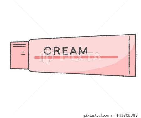 A simple pink tube of cream A simple pink tube of cream 143809382