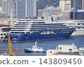 The luxury cruise ship "Luminara," operated by The Ritz-Carlton Yacht Collection, is currently docked at Kobe Port. 143809450
