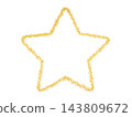 Golden glitter particle motif and star illustration 143809672