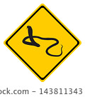 Snake warning sign. Snake danger sign. 143811343