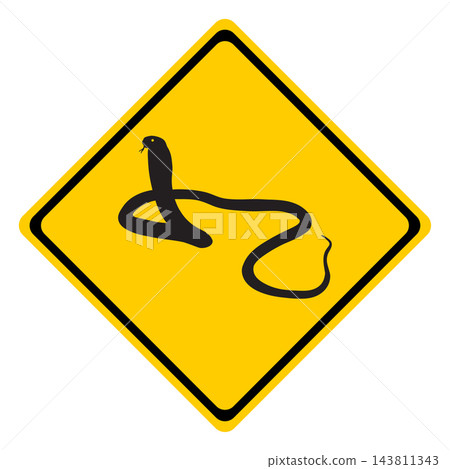Snake warning sign. Snake danger sign. 143811343
