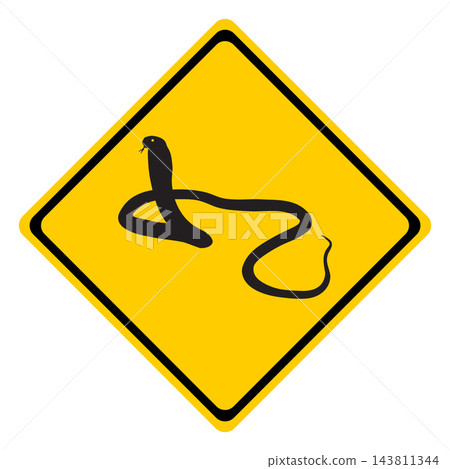 Snake warning sign. Snake danger sign. 143811344
