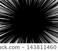 黑色背景上的白色匯聚線條和強調效果的背景插圖。 143811460