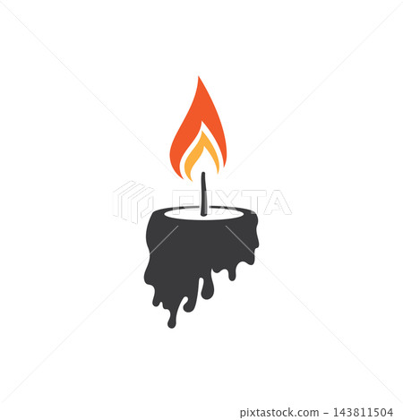 Minimalist burning candle flame icon Minimalist burning candle flame icon 143811504