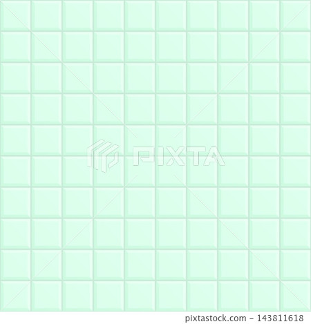 Green ceramic tile background, seamless square mosaic pattern for bathroom wall and floor. 143811618