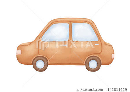 Cute watercolour car for kids. Hand drawn isolated drawing, city transport, cartoonish illustration Cute watercolour car for kids. Hand drawn isolated drawing, city transport, cartoonish illustration 143811629