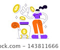 Money Management Vector Illustration Featuring Budget Planning, Savings, Financial Strategy, Expense Tracking, and Personal Finance Organization 143811666