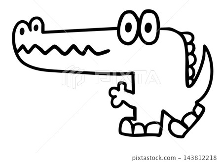 Hand drawn crocodile outline for wild animal, stickers, cartoon character, comic, mascot, plush toy, kid doll, cute patch, brooch, standee, department store, zoo, souvenir shop, art, painting Hand drawn crocodile outline for wild animal, stickers, cartoon character, comic, mascot, plush toy, kid doll, cute patch, brooch, standee, department store, zoo, souvenir shop, art, painting 143812218