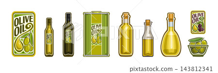 Vector Olive Oil bottles set Vector Olive Oil bottles set 143812341