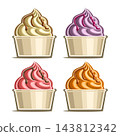 Vector Ice Cream Set in paper cup 143812342