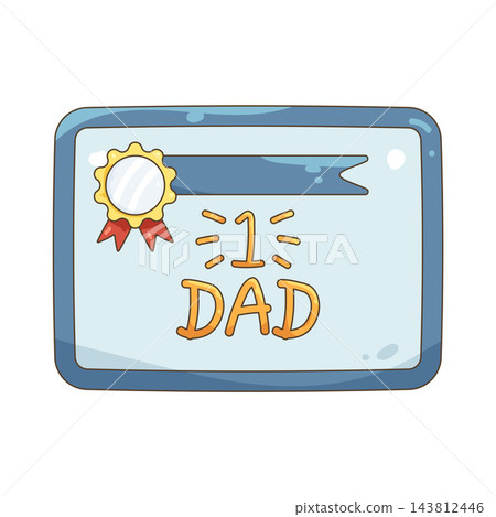 Illustration of number 1 dad award certificate Illustration of number 1 dad award certificate 143812446