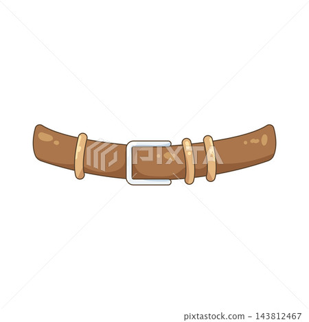 Illustration of brown leather belt 143812467