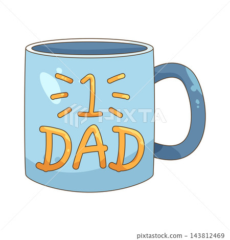 Illustration of number 1 dad mug Illustration of number 1 dad mug 143812469