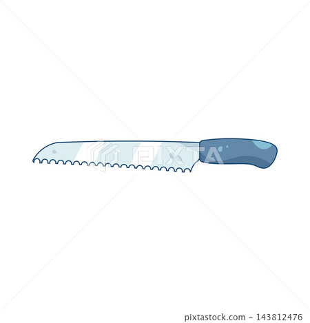 Illustration of serrated bread knife Illustration of serrated bread knife 143812476