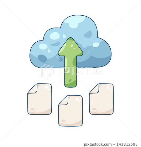 Illustration of cloud upload Illustration of cloud upload 143812595