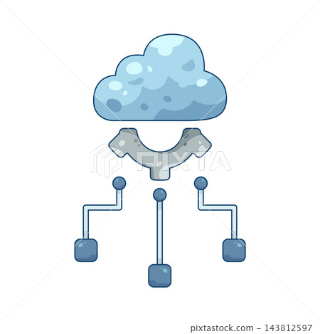 Illustration of cloud computing 143812597